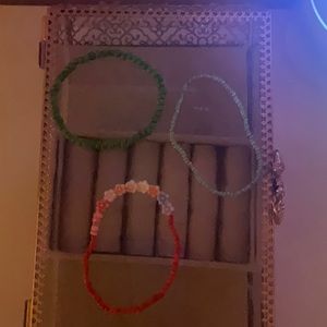 3 piece flower beaded bracelets!